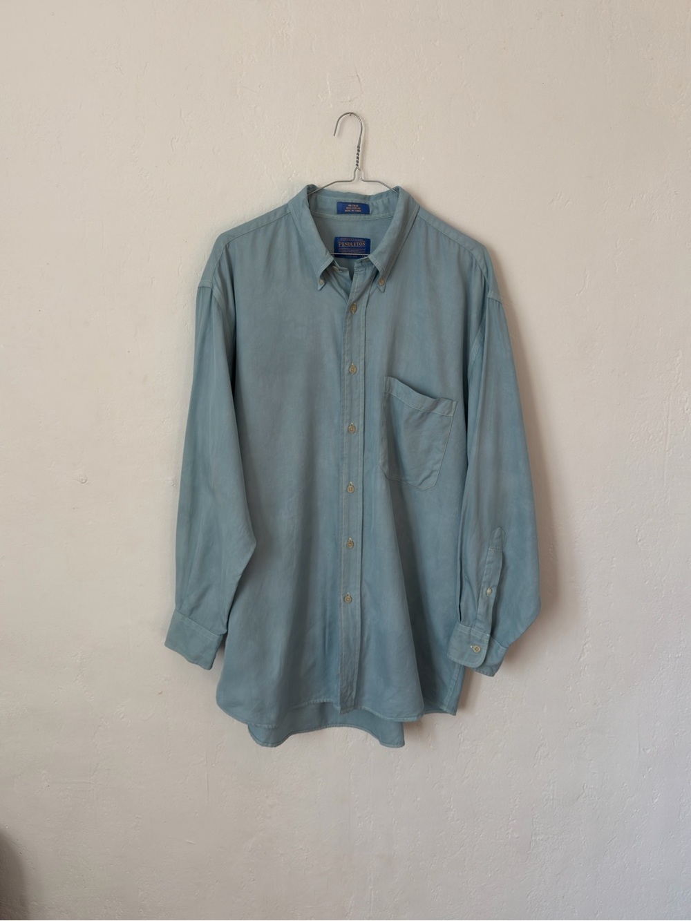 Pendleton Light Blue Herringbone One Pocket Work Shirt Men’s Large